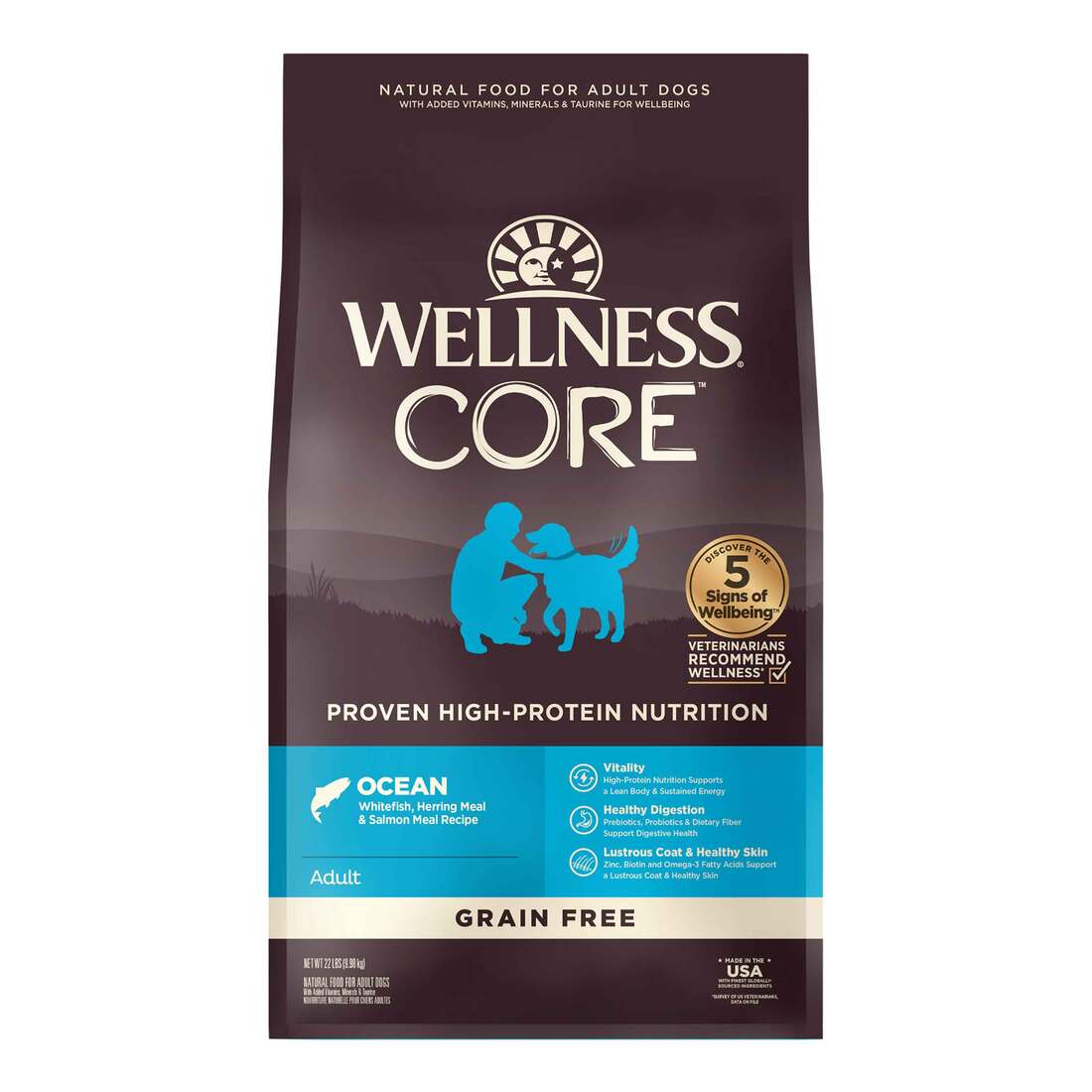 Wellness CORE Natural Grain Free Dry Dog Food, Ocean Whitefish, Herring & Salmon