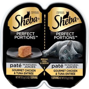 Sheba Perfect Portions? Wet Cat Food, Grain Free Gourmet Chicken & Tuna Entree Pate, 2.65 Ounces