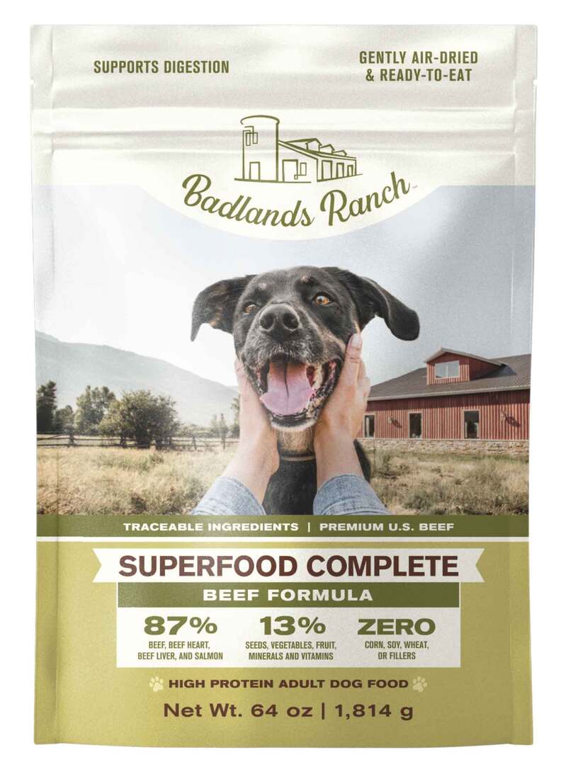 Badlands Ranch Air Dried Dog Food, Beef, 64 Ounces