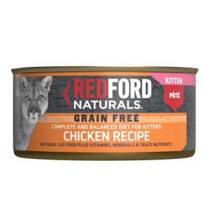 Redford Naturals Natural Wet Cat Food, Kitten Grain Free Chicken Recipe Pate, 3 Ounces