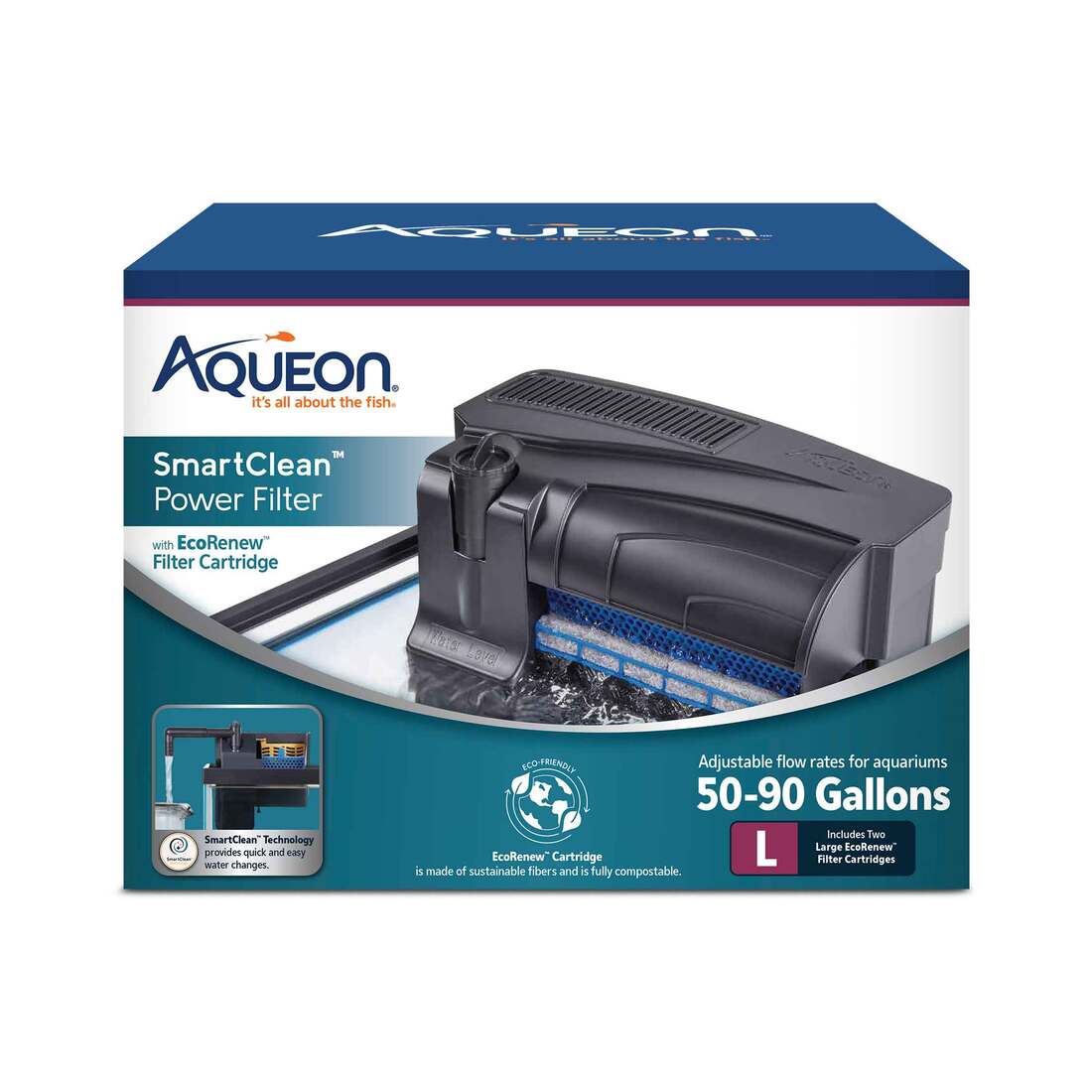 Aqueon SmartClean Power Filter with EcoRenew Filter Cartridge - Image 4