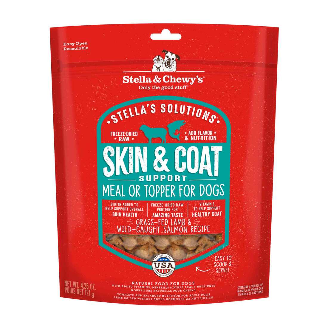 Stella & Chewy's Stella's Solutions Freeze Dried Raw Dog Food, Skin & Coat Support Grass-fed Lamb &