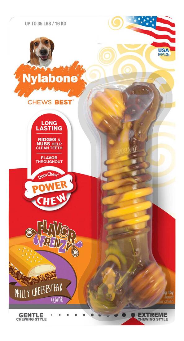 Nylabone Dura Chew Flavor Frenzy Cheesesteak Flavor Dog Chew Toy