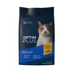 OptimPlus Adult Chicken & Brown Rice Formula Dry Cat Food, 16 Pounds