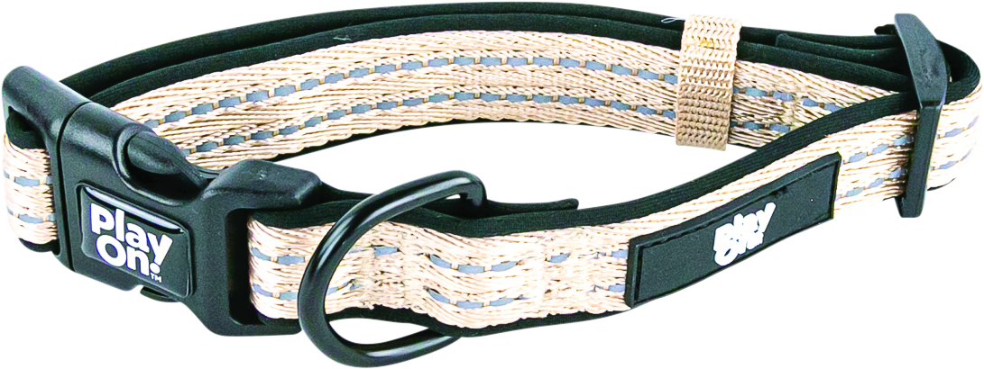 Play On Adventure Reflective Dog Collar, Taupe - Image 3