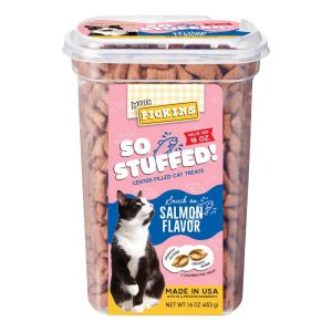 Mitten's Pickins Snack On Salmon Flavor Center-Filled Cat Treats, 16 Ounces