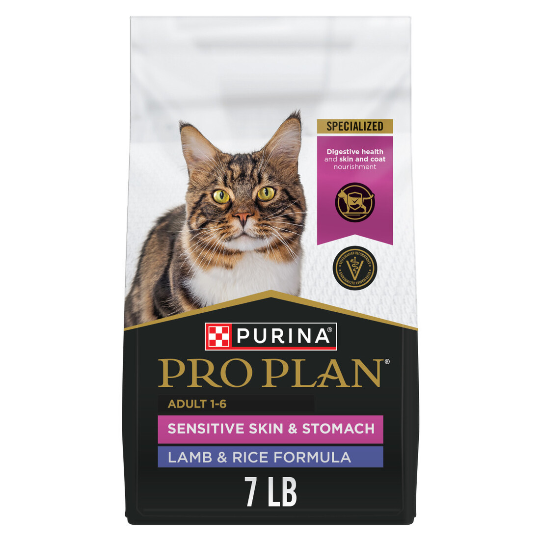 Purina Pro Plan High Protein Sensitive Skin & Stomach Dry Cat Food, Lamb & Rice Formula - Image 3