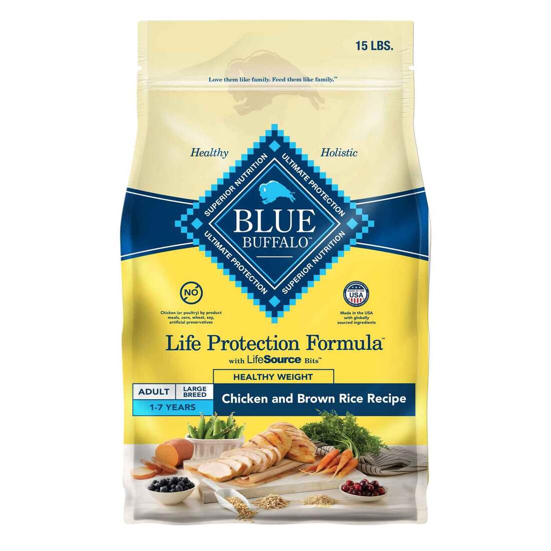 Blue Buffalo Life Protection Formula Natural Adult Healthy Weight Dry Dog Food, Chicken and Brown Ri - Image 2