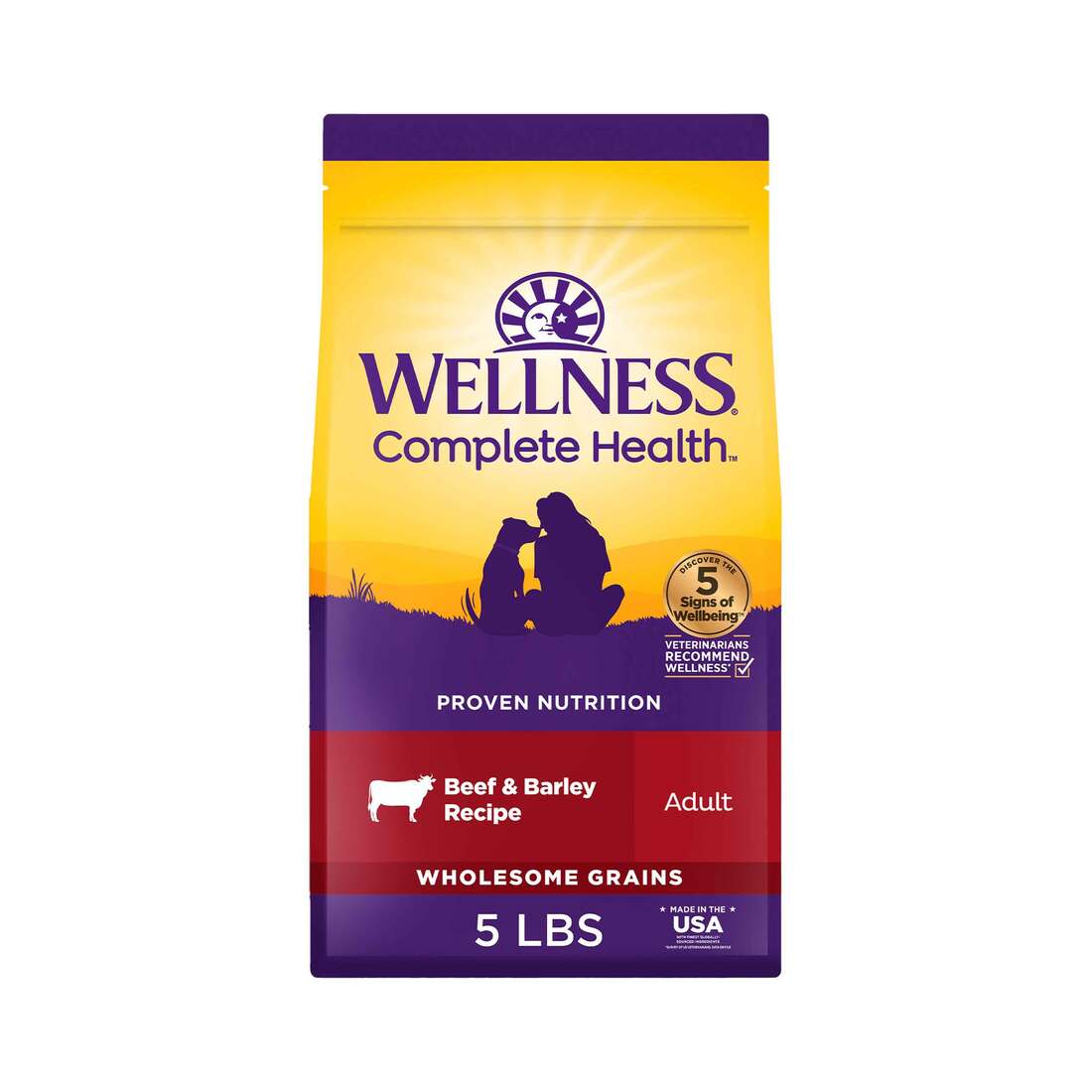 Wellness Complete Health Grained Adult Dry Dog Food, Beef & Barley Recipe - Image 2