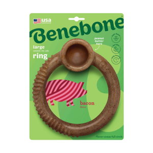 Benebone Bacon Ring Dog Chew, Large