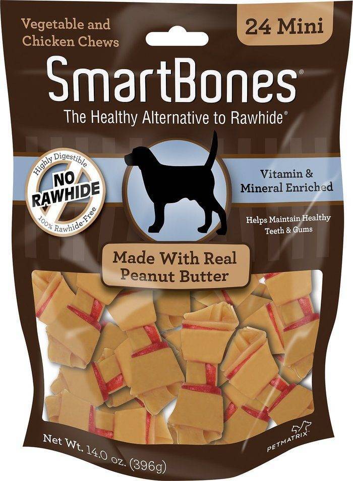 SmartBones Peanut Butter Mini Chews, 24 Pack