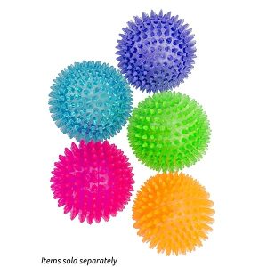 Play On Dog Toy, Rubber Spiny Ball, Assorted Colors, 3.6 Inches