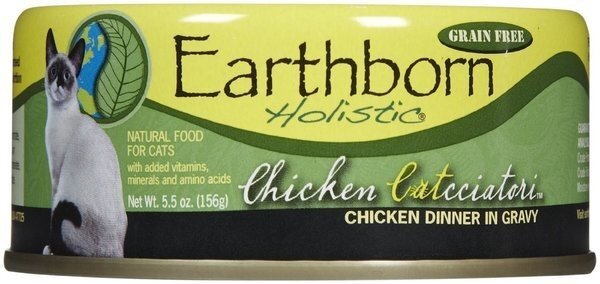 Earthborn Holistic? Natural Wet Cat Food, Grain Free Chicken Catacciatori, 5.5 Ounces