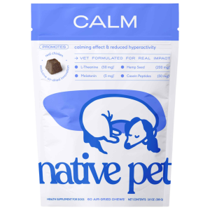 Native Pet Calm Dog Supplement, Air-Dried Chews for Stress & Anxiety Relief, 60 Count