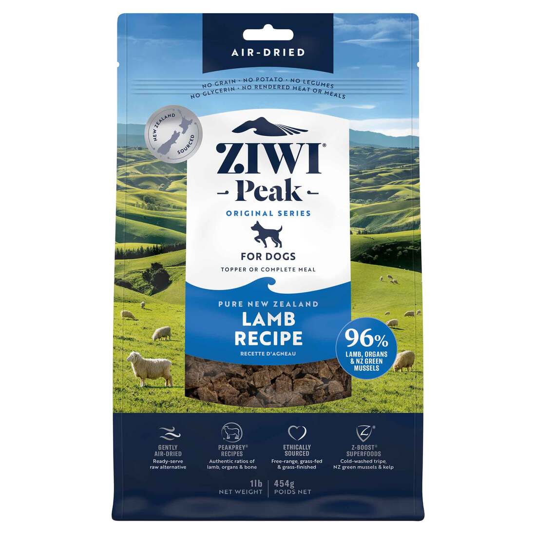 Ziwi Peak Air-Dried Dry Dog Food, Lamb Recipe, 16 Ounces