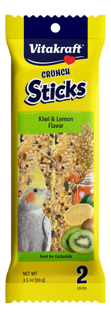 Vitakraft Sticks Cockatiel Kiwi and Lemon, 3.5 Ounces, 2 Pack