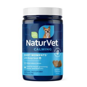 NaturVet Quiet Moments with Hemp Seed Calming Supplements for Dogs, 60 Count