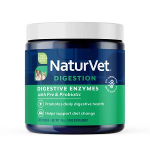 NaturVet Digestive Enzymes Supplements for Dogs and Cats, 4 Ounces