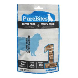 PureBites Freeze Dried Dog Treats, Lamb Liver, 3.35 Ounces