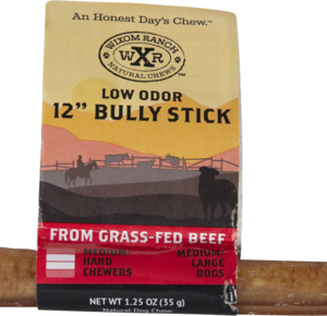 Wixom Ranch Natural Chews Low Odor Bully Stick, 12 Inches