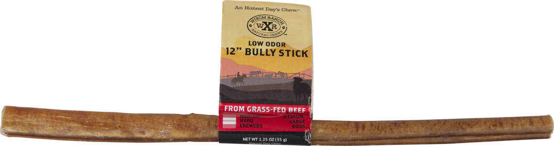 Wixom Ranch Natural Chews Low Odor Bully Stick, 12 Inches