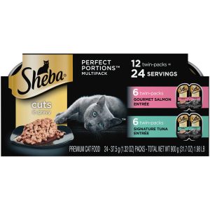 Sheba Perfect Portions™ Wet Cat Food, Grain Free Gourmet Salmon and Signature Tuna Cuts in Gravy Var