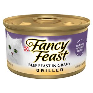 Purina Fancy Feast Wet Cat Food, Adult Grilled Beef Feast, 3 Ounces