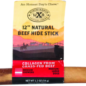 Wixom Ranch Natural Chews Collagen Beef Hide Stick, 12 Inches