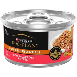 Purina Pro Plan COMPLETE ESSENTIALS Wet Cat Food, High Protein Beef with Carrots Entree in Gravy, 3