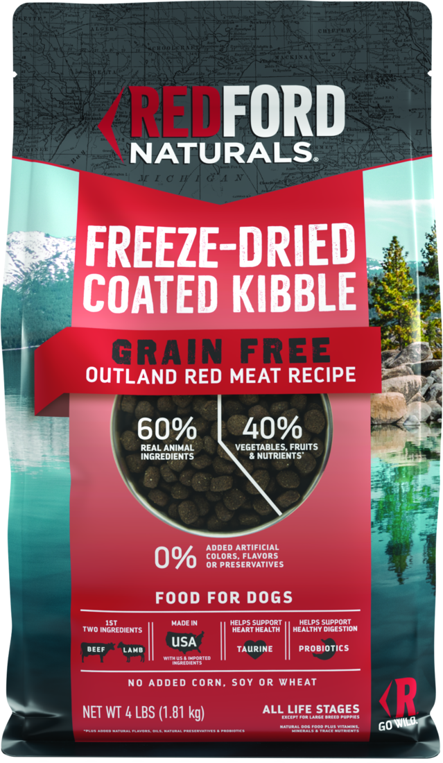 Redford Naturals Grain Free Freeze-Dried Coated Kibble Dry Dog Food, Outland Red Meat Recipe - Image 2