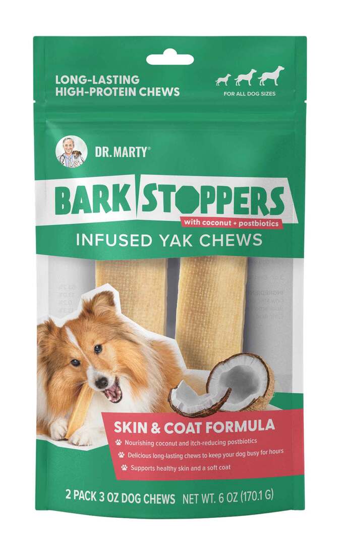 Dr. Marty Bark Stopper Skin & Coat Yak Dog Chew
