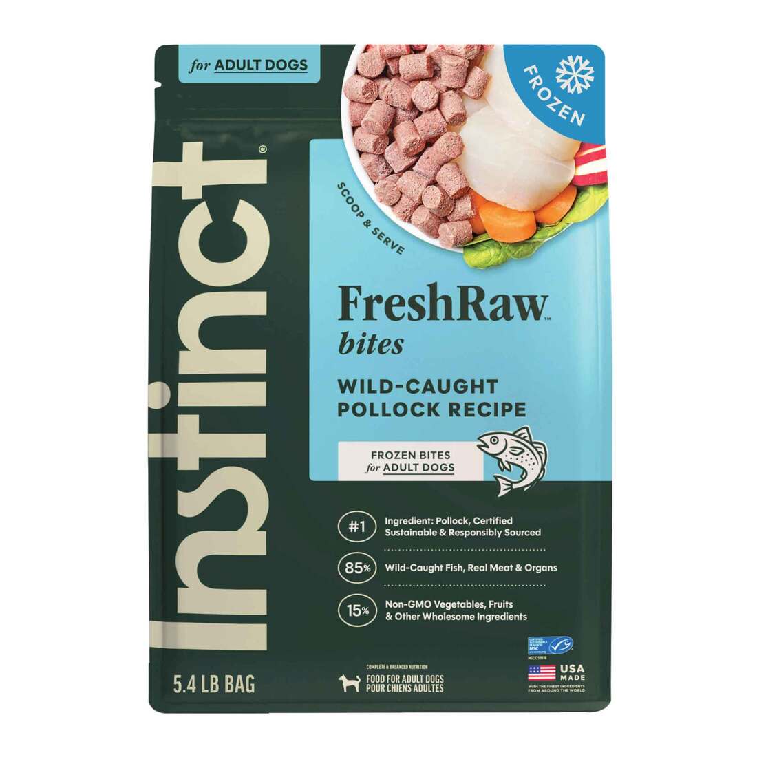 Instinct Raw Frozen Pollock Bites Dog Food