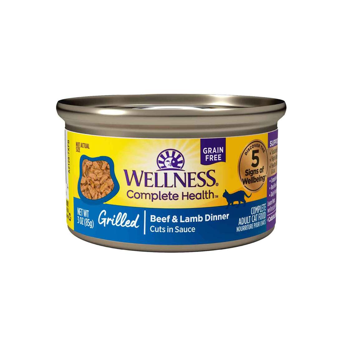 Wellness Complete Health Grilled, Adult Natural Grain-Free Wet Cat Food, Beef and Lamb Dinner Recipe