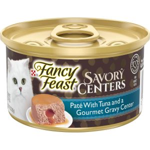 Purina Fancy Feast Pate With Gravy Wet Cat Food, Savory Centers Tuna - 3 Ounce Can