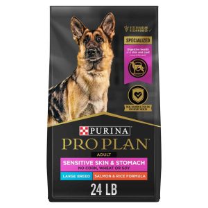 Purina Pro Plan Sensitive Skin and Stomach Large Breed Dry Dog Food, Salmon and Rice Formula - 24 Po
