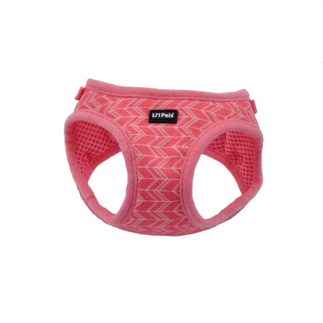 Coastal Pet Products Li'l Pals® Canvas Dog Harness, Pink Tribal Chevron