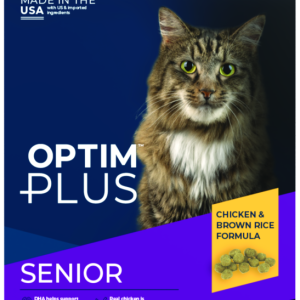 OptimPlus Senior Chicken & Brown Rice Formula Dry Cat Food, 7 Pounds