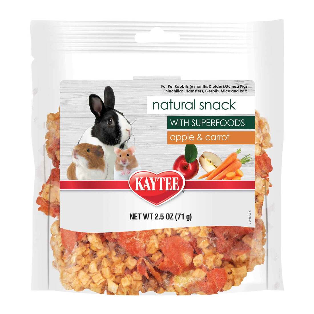 Kaytee Natural Snack with Superfoods Carrot & Apple, 2.5 Ounces