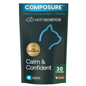 VetriScience Composure Calm & Confident Chicken Flavored Chews, Calming & Anxiety Supplement for Cat