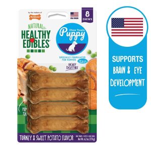 Nylabone Edibles Puppy Sweet Potato & Turkey, 8 Count