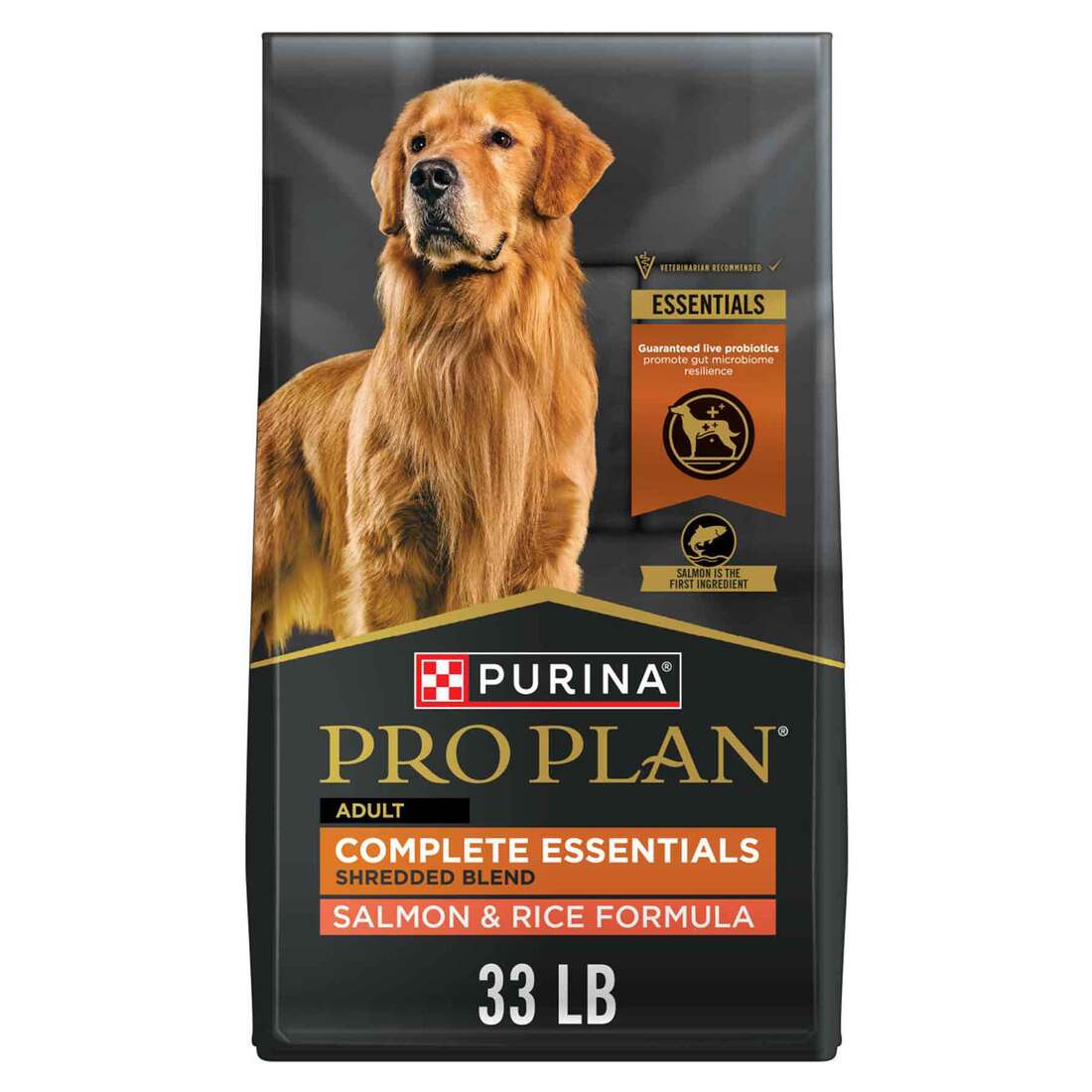 Purina Pro Plan High Protein Dog Food With Probiotics for Dogs, Shredded Blend Salmon & Rice Formula