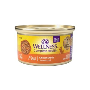 Wellness Complete Health Grain Free Canned Cat Food, Chicken Pate, 3 Ounces