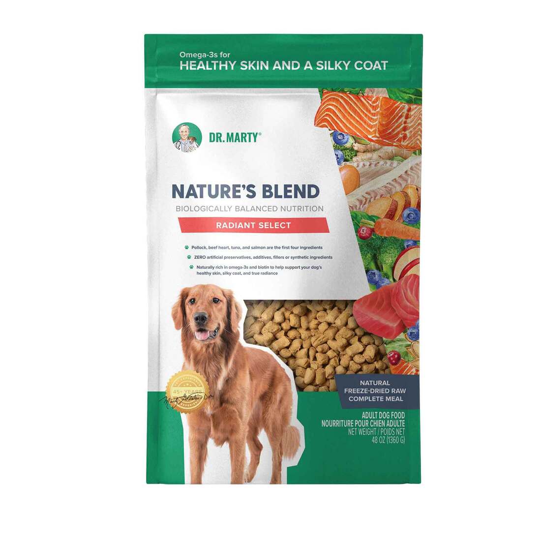 Dr. Marty Nature's Blend Radiant Select Freeze Dried Dog Food, 48 Ounces
