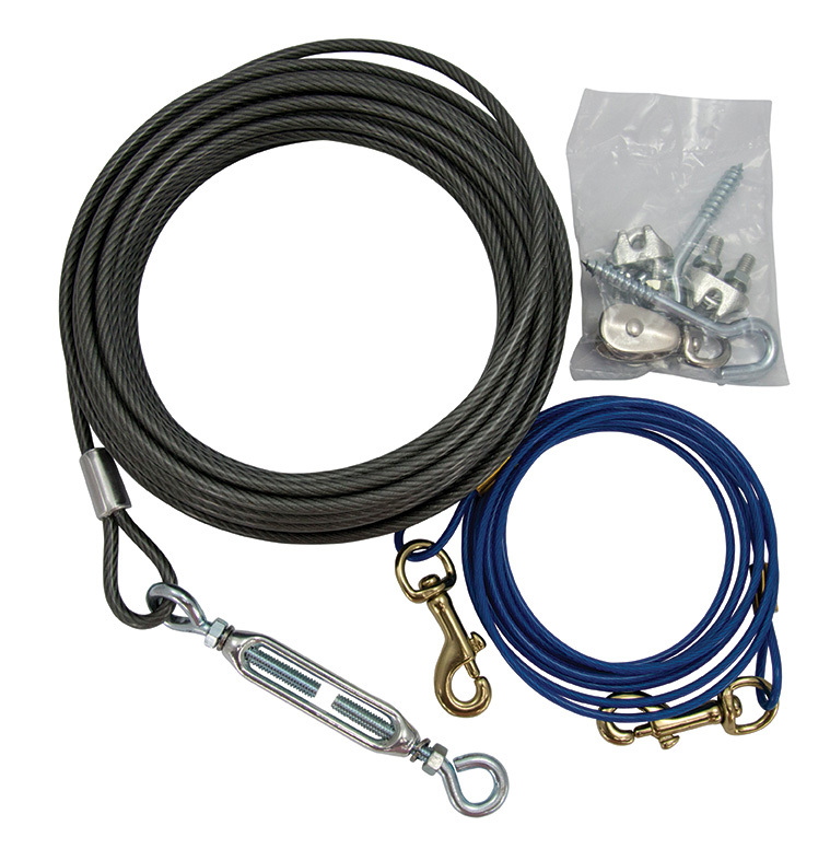 Play On Aerial Run For Dogs, 50 Foot, Medium, Up to 50 pounds