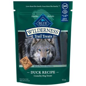 Blue Buffalo Wilderness Trail Treats, Grain Free Crunchy Dog Biscuits, Duck Recipe, 10 Ounces