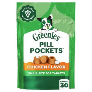 Greenies Pill Pockets Chicken Flavor Soft Dog Treats, Small, 3.2 Ounce Pouch