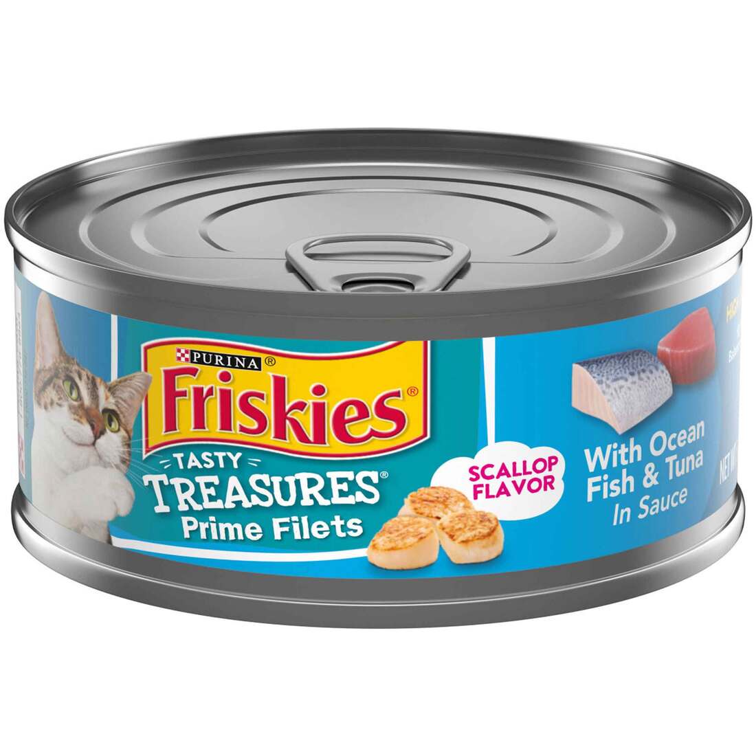 Purina Friskies Wet Cat Food Tasty Treasures With Ocean Fish and Tuna in Sauce (Scallop Flavor) - 5.