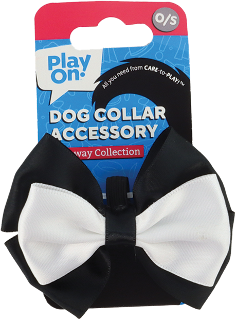 Play On Bow Tie, Black/White, One Size