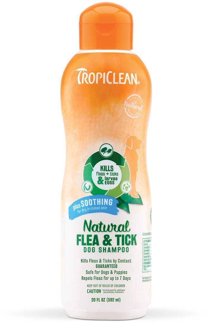 TropiClean Flea and Tick Shampoo Plus Soothing, 20 ounce