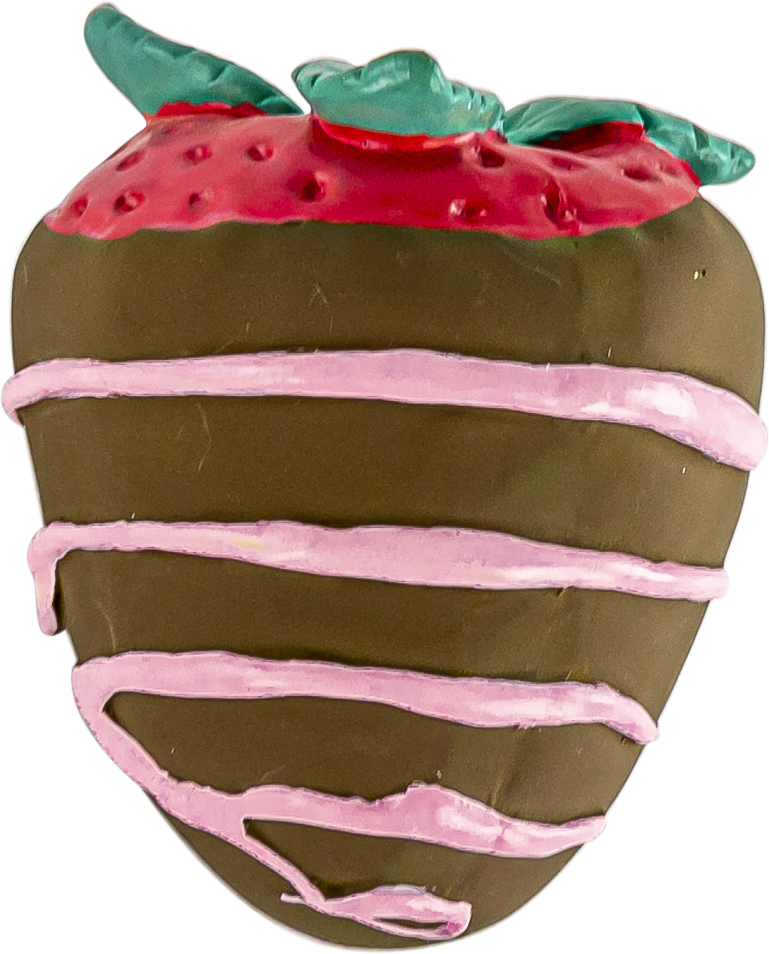 Play On Valentines Day Dog Toy, Latex Strawberry, 3 Inches